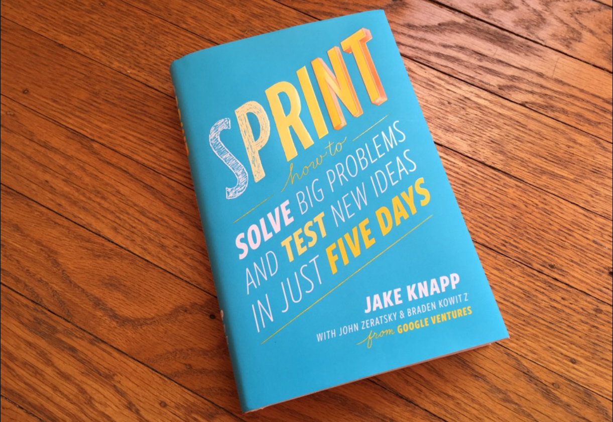 Design Sprint book on a table